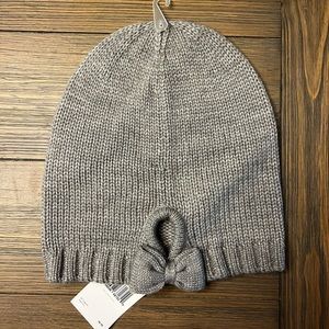 New Kate Spade Gray Bow Beanie